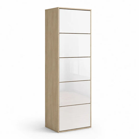 Scarpiera con 5 Ante in MDF Bianco e Rovere